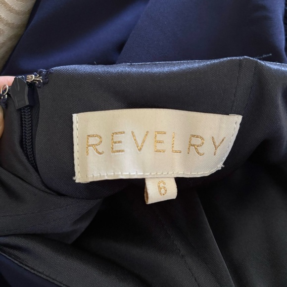 Revelry Fallon Crepe Dress In Navy Sz 6 - Picture 10 of 11